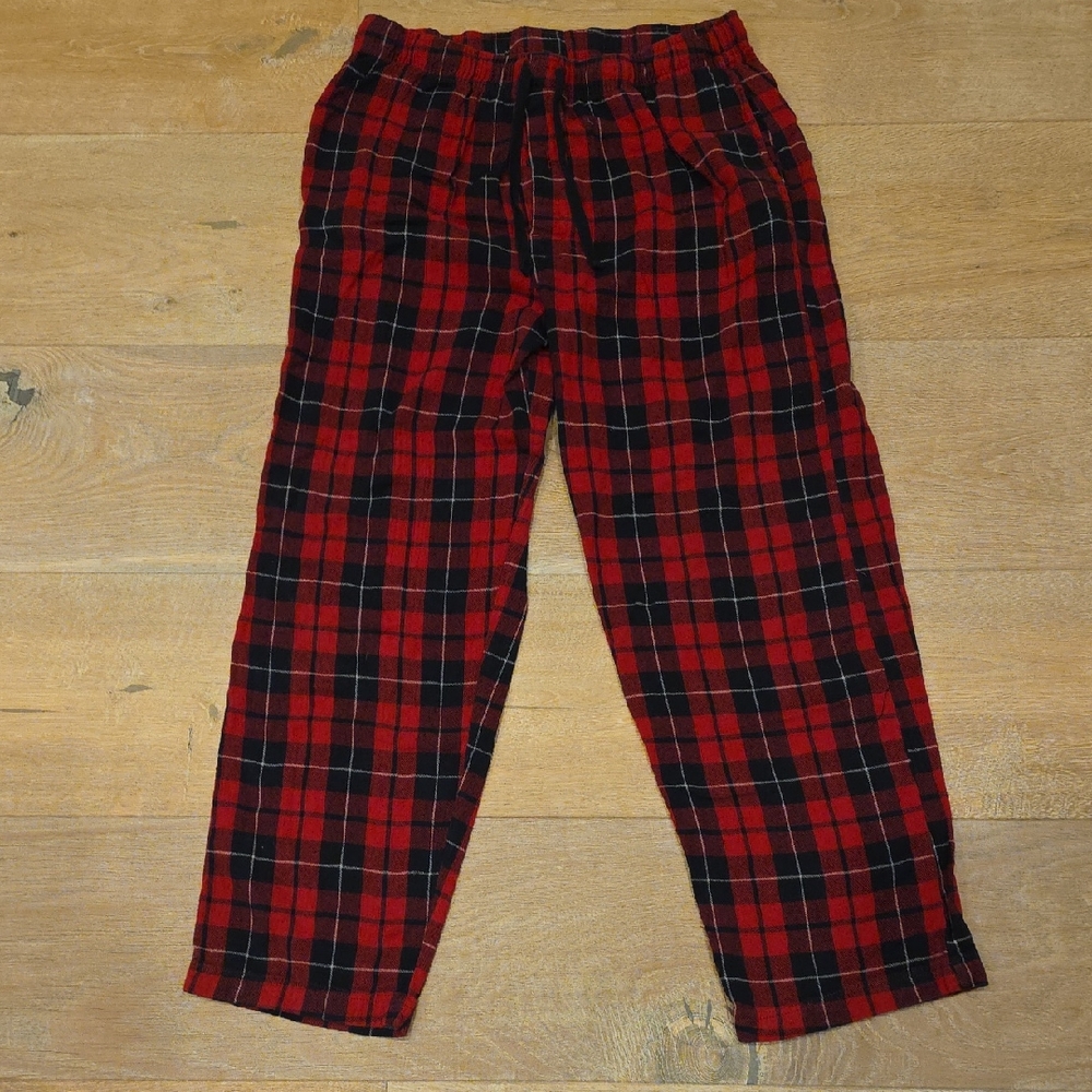 Red Plaid Men’s Flannel Pants Size L